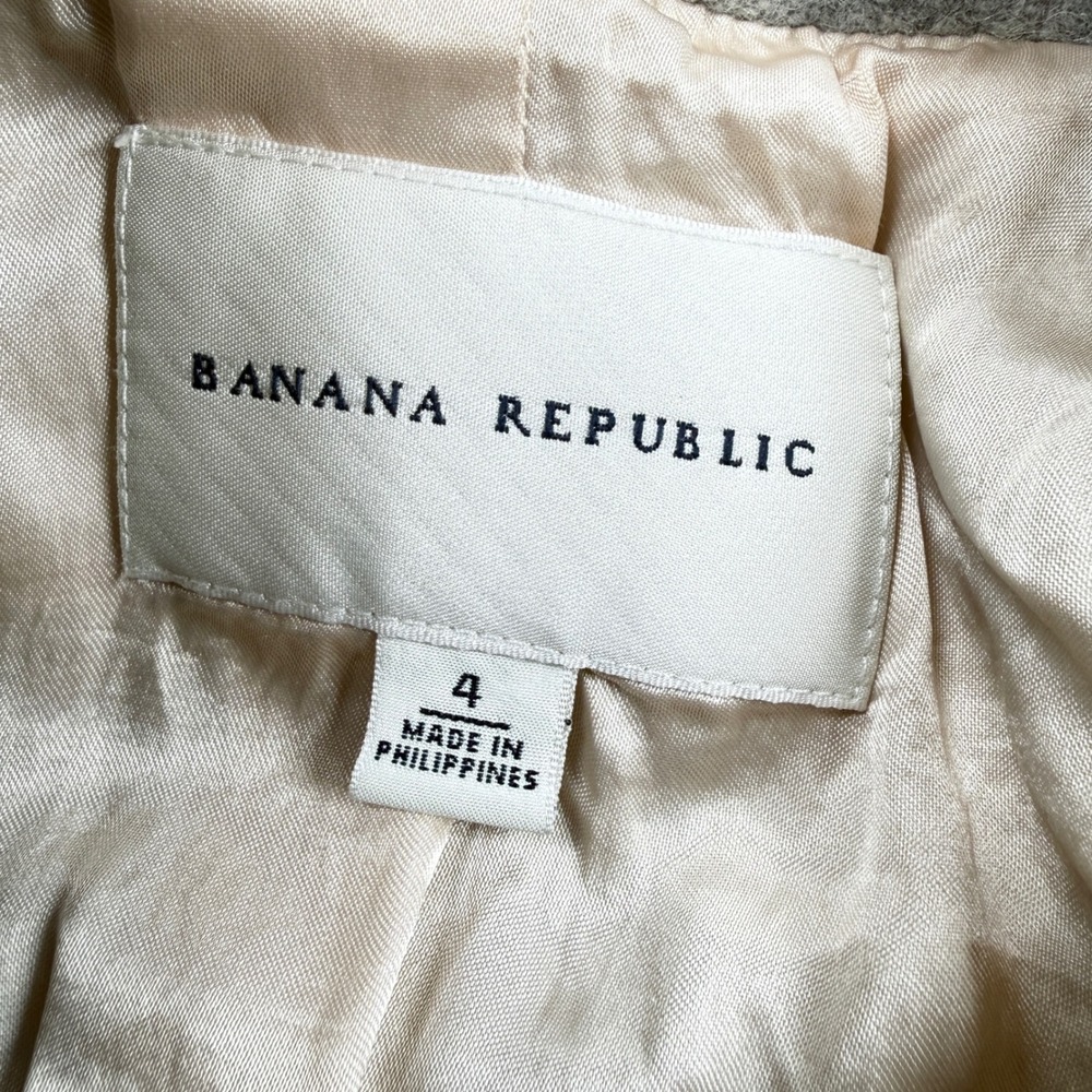 Banana Republic Wool Blazer Womens 4 Grey Tailored Preppy Old Money Vintage Y2K - Picture 7 of 16